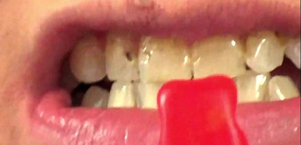 Mouth Vore Close Up Of Fifi Foxx Eating Gummy Bears